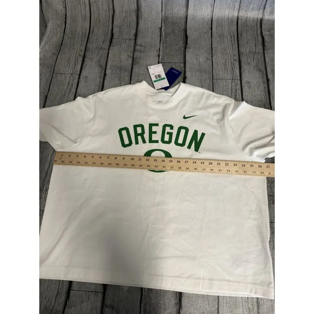 NWT Women’s Nike Oregon Ducks Oversized Tshirt XL White SS Cotton Tee - Picture 9 of 11
